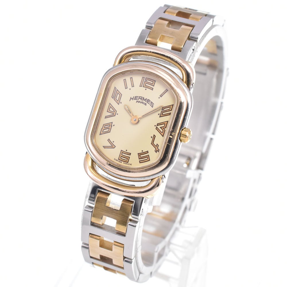 Hermes Rallye Quartz Stainless Steel and Plated Metal 20