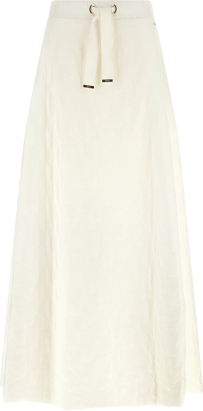 White Polyamide Midi Skirt