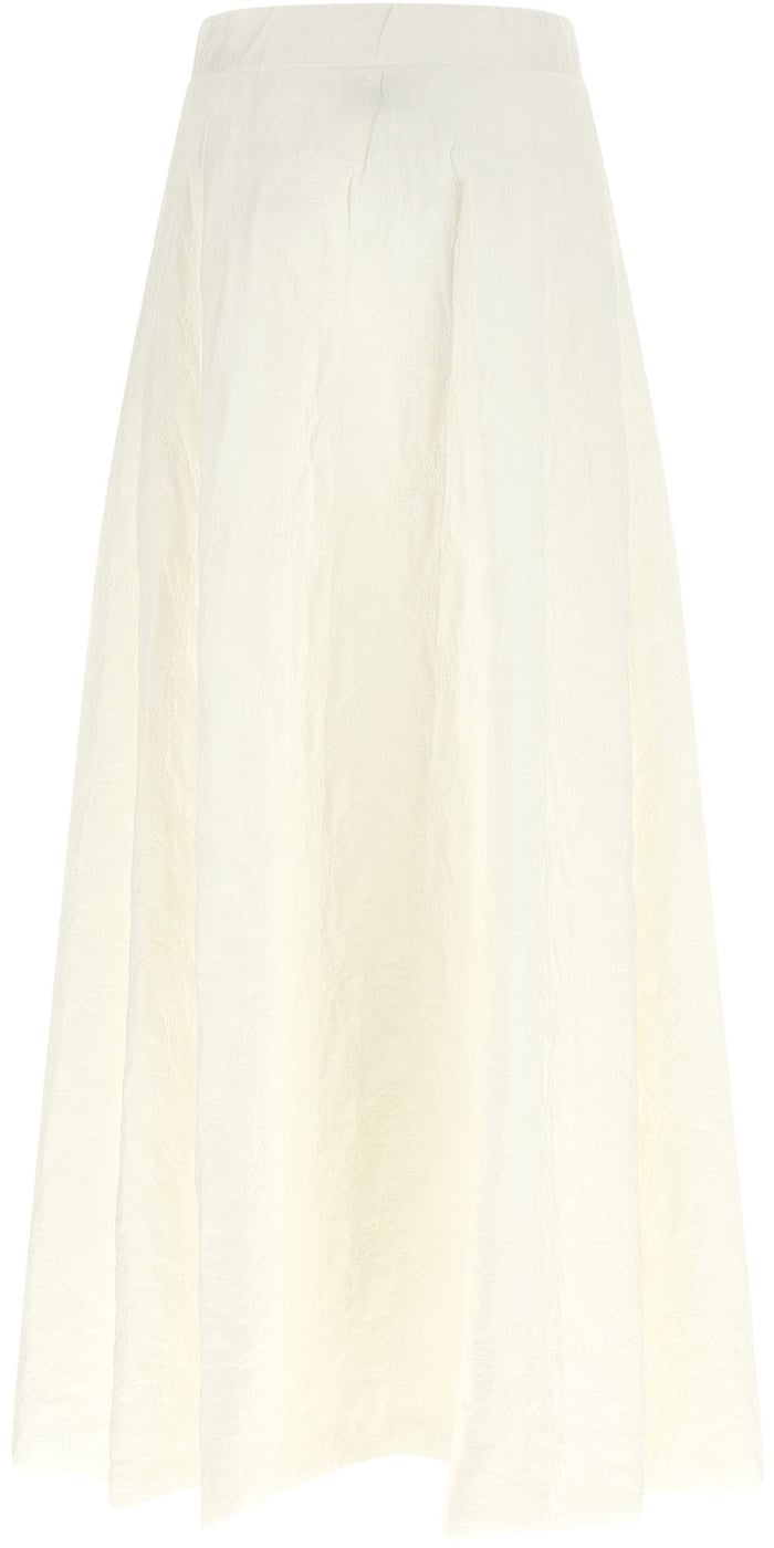 White Polyamide Midi Skirt