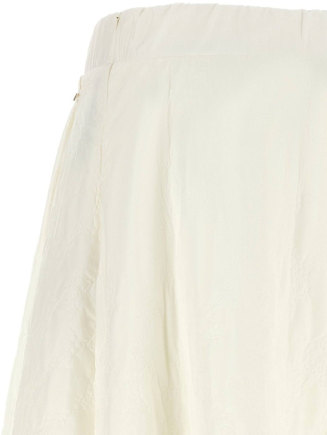 White Polyamide Midi Skirt