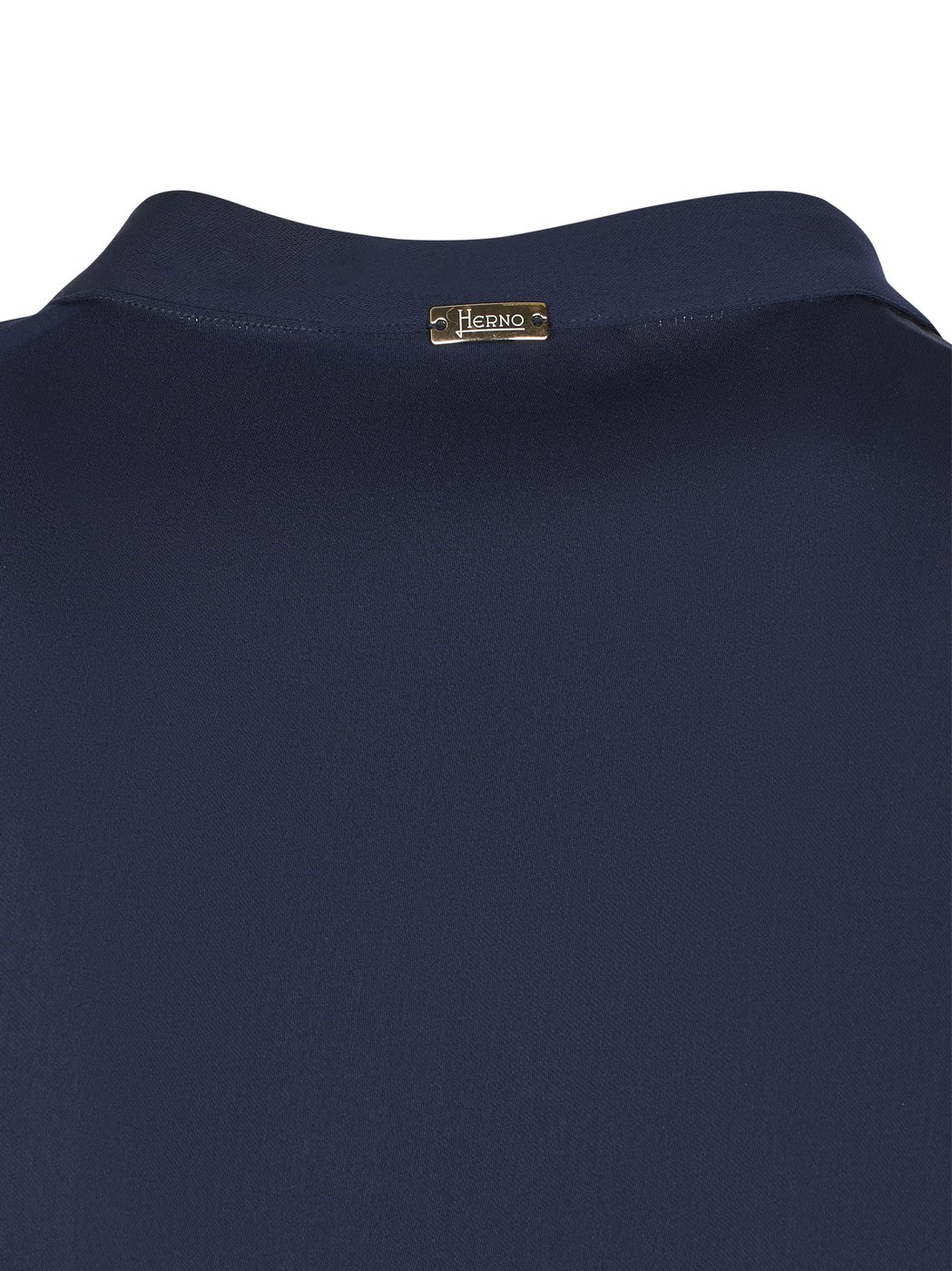 Flowing Blue Dress with High Neckline