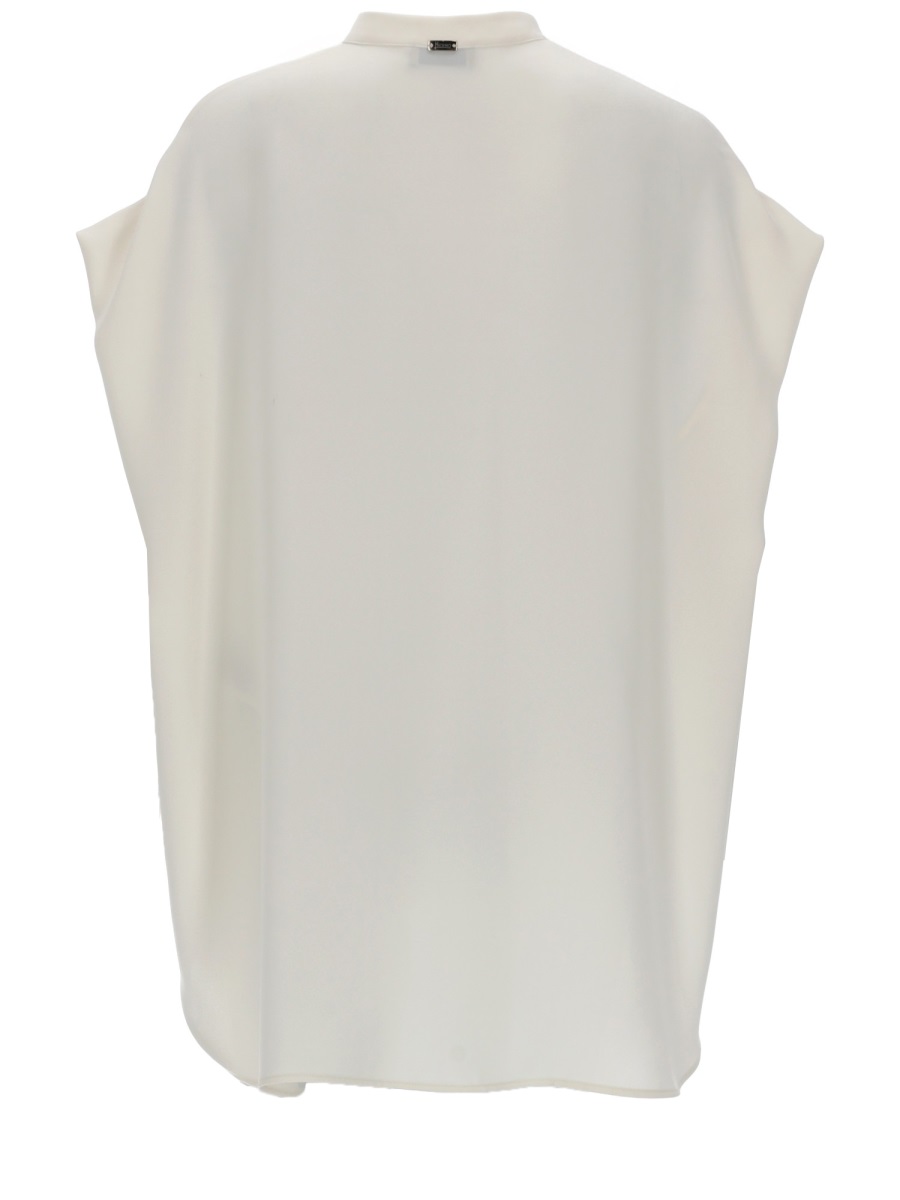 White Loose Boxy High Neckline Blouse
