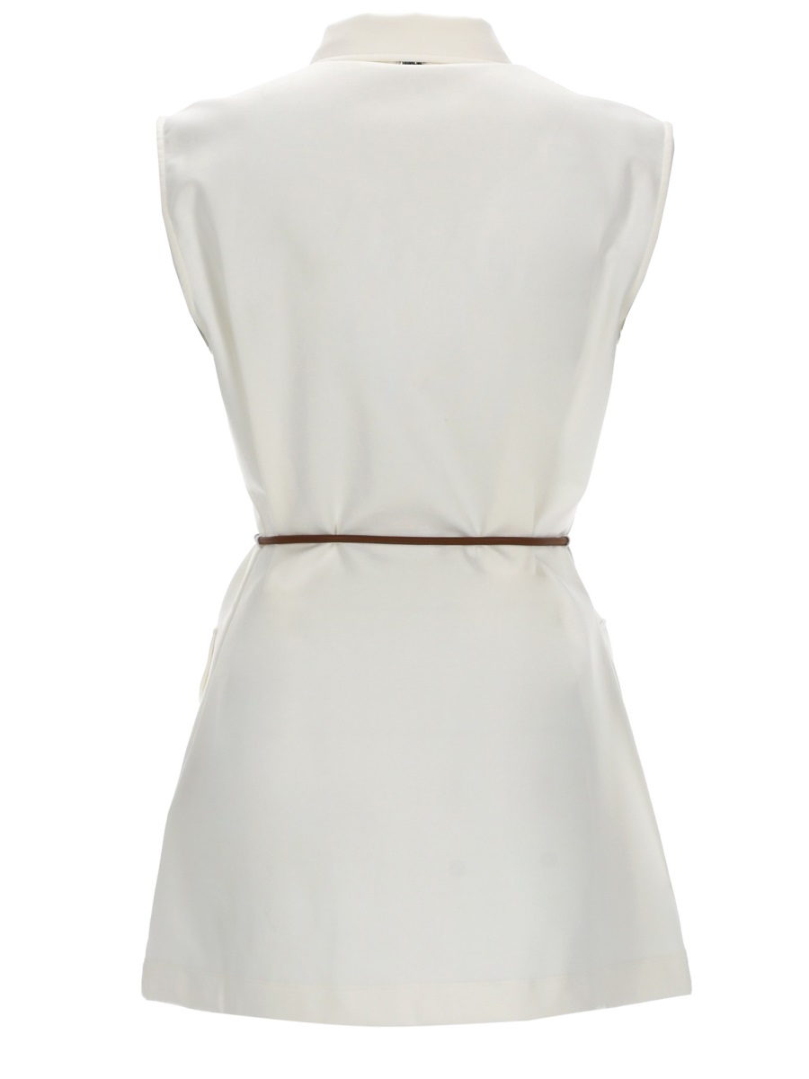 Sleeveless Waist Belt Structured Vest