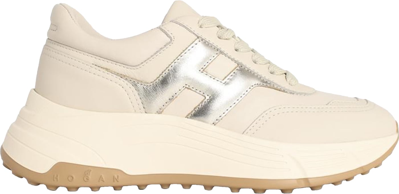 Platform Sneakers with Metallic H Detail