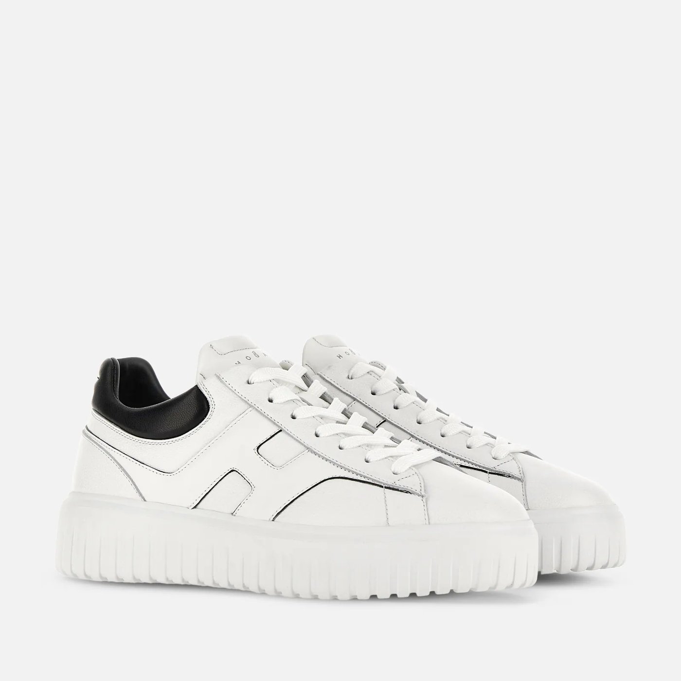 White Leather Sneakers with Embossed Design