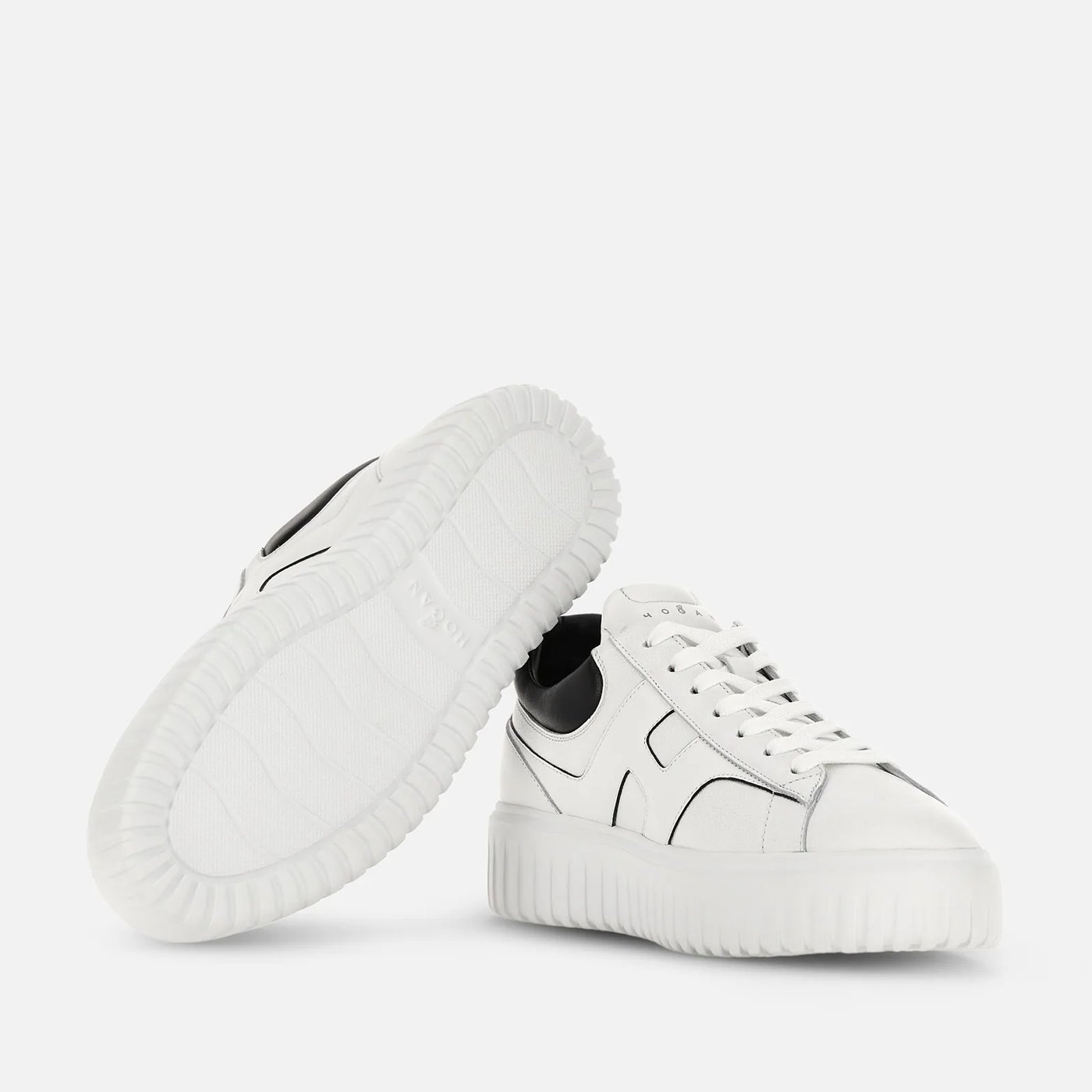 White Leather Sneakers with Embossed Design