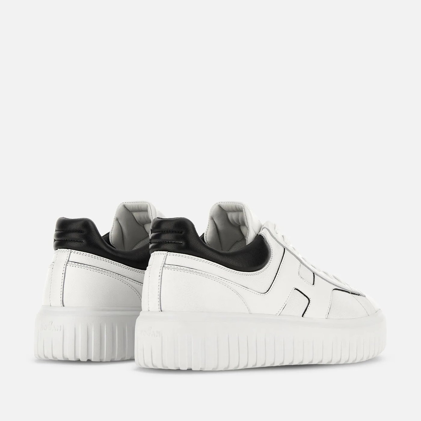 White Leather Sneakers with Embossed Design