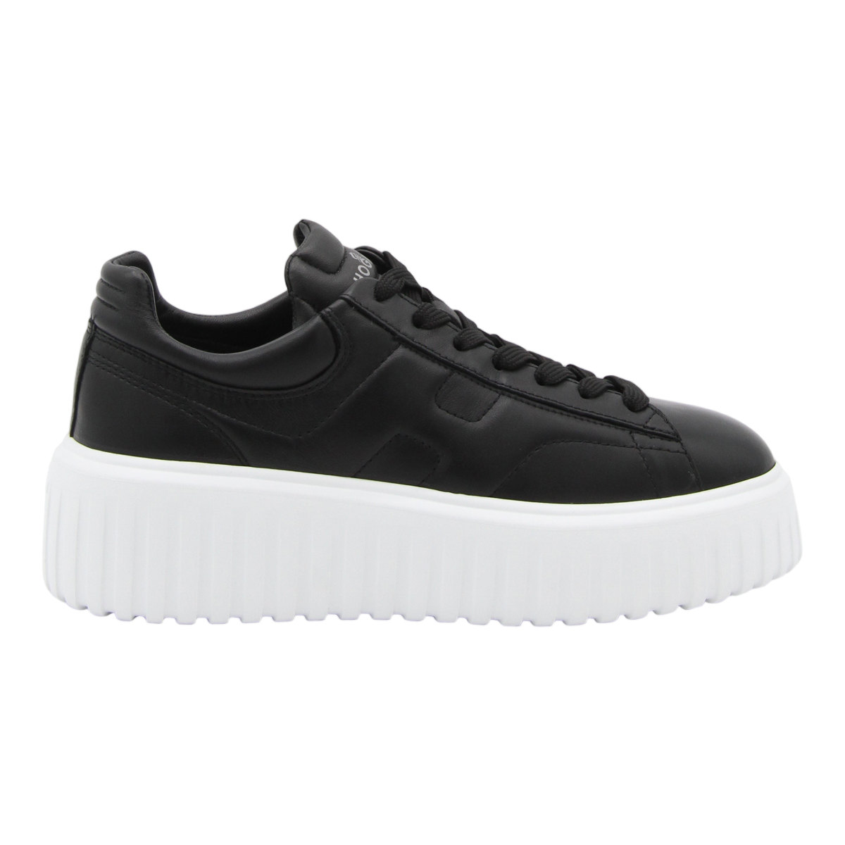 Chunky Black Sneakers with Panel Detailing