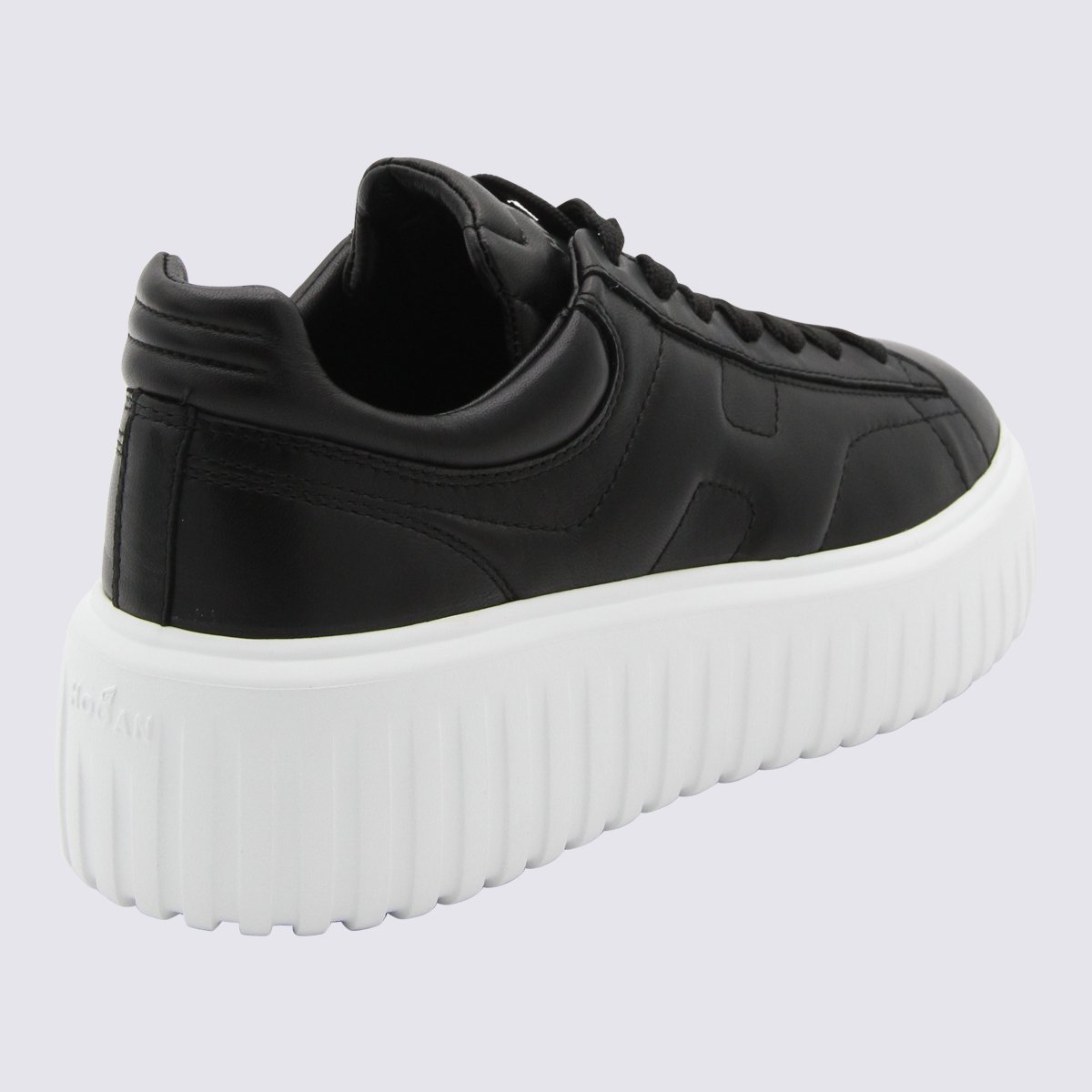 Chunky Black Sneakers with Panel Detailing