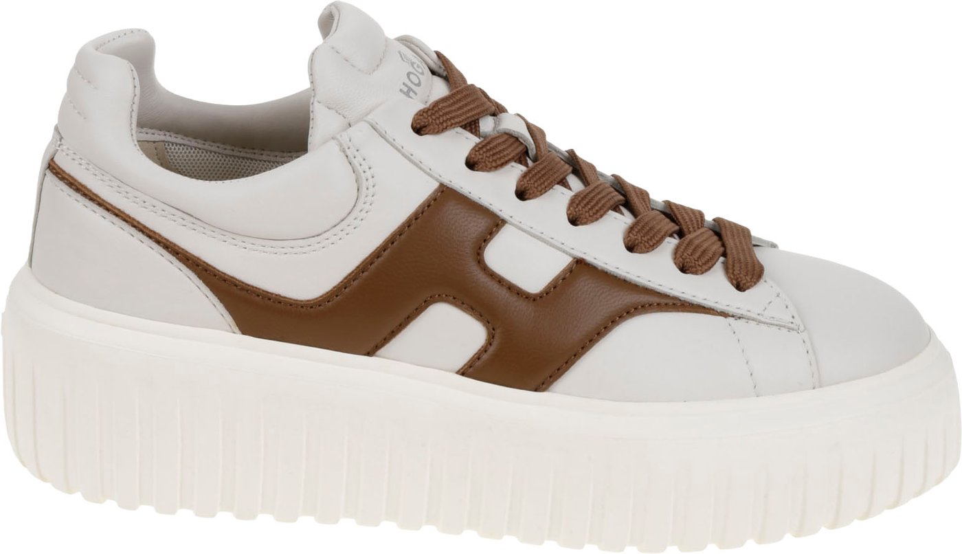 Flat Shoes H Bianco/Cognac