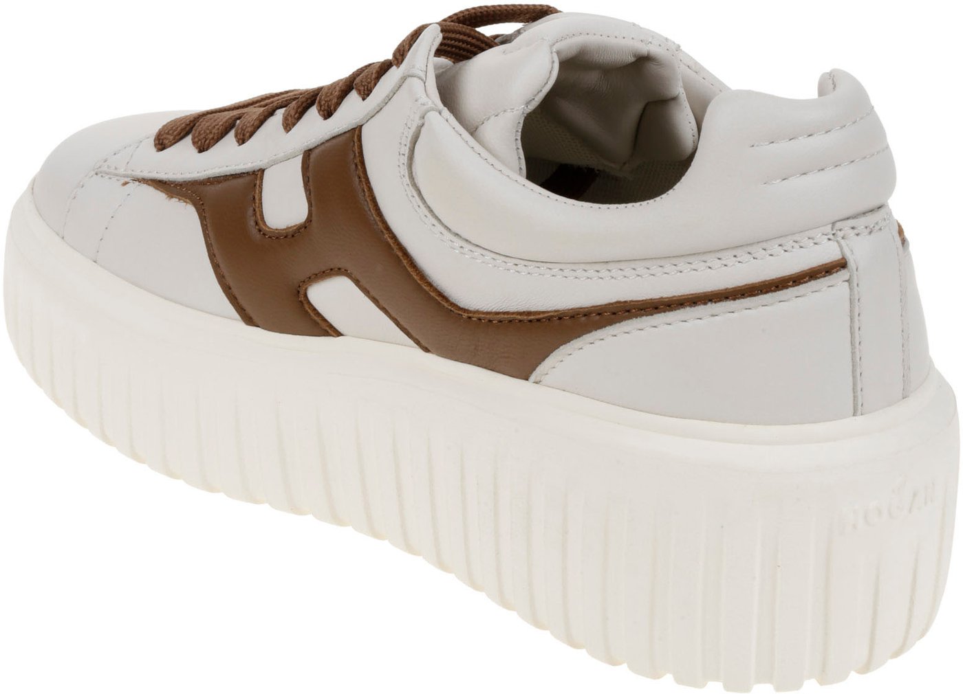 Flat Shoes H Bianco/Cognac