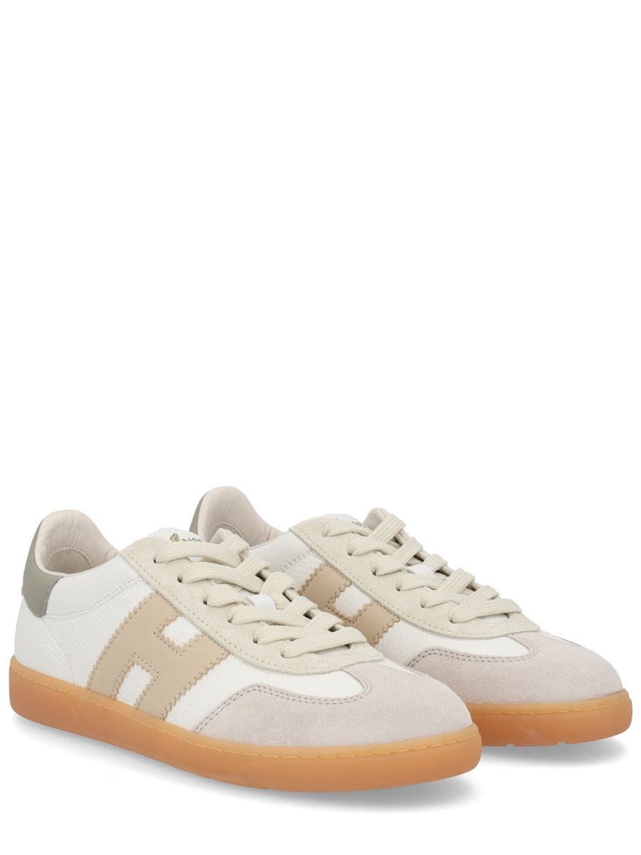Beige Cool Side Stitched Logo Sneakers