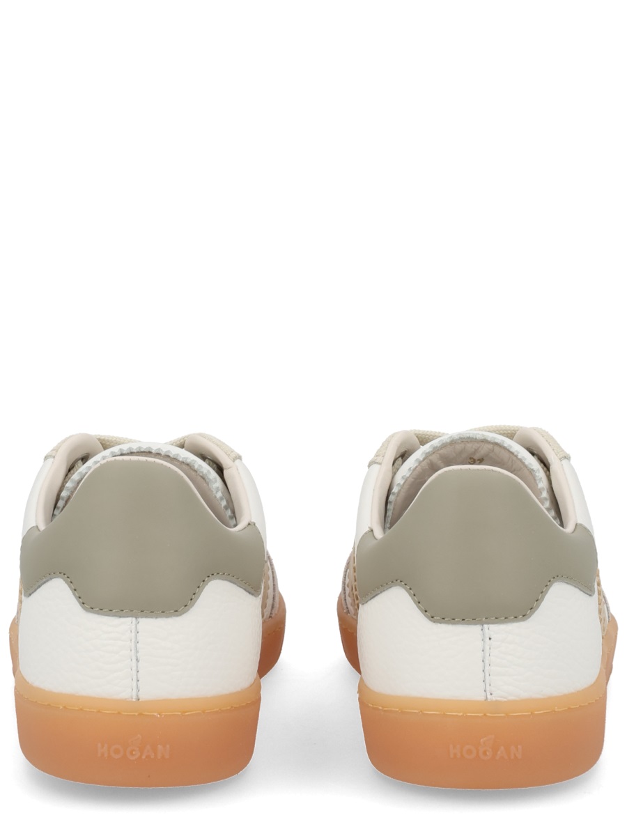 Beige Cool Side Stitched Logo Sneakers