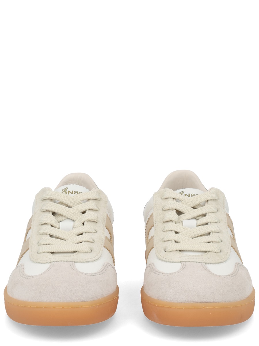 Beige Cool Side Stitched Logo Sneakers