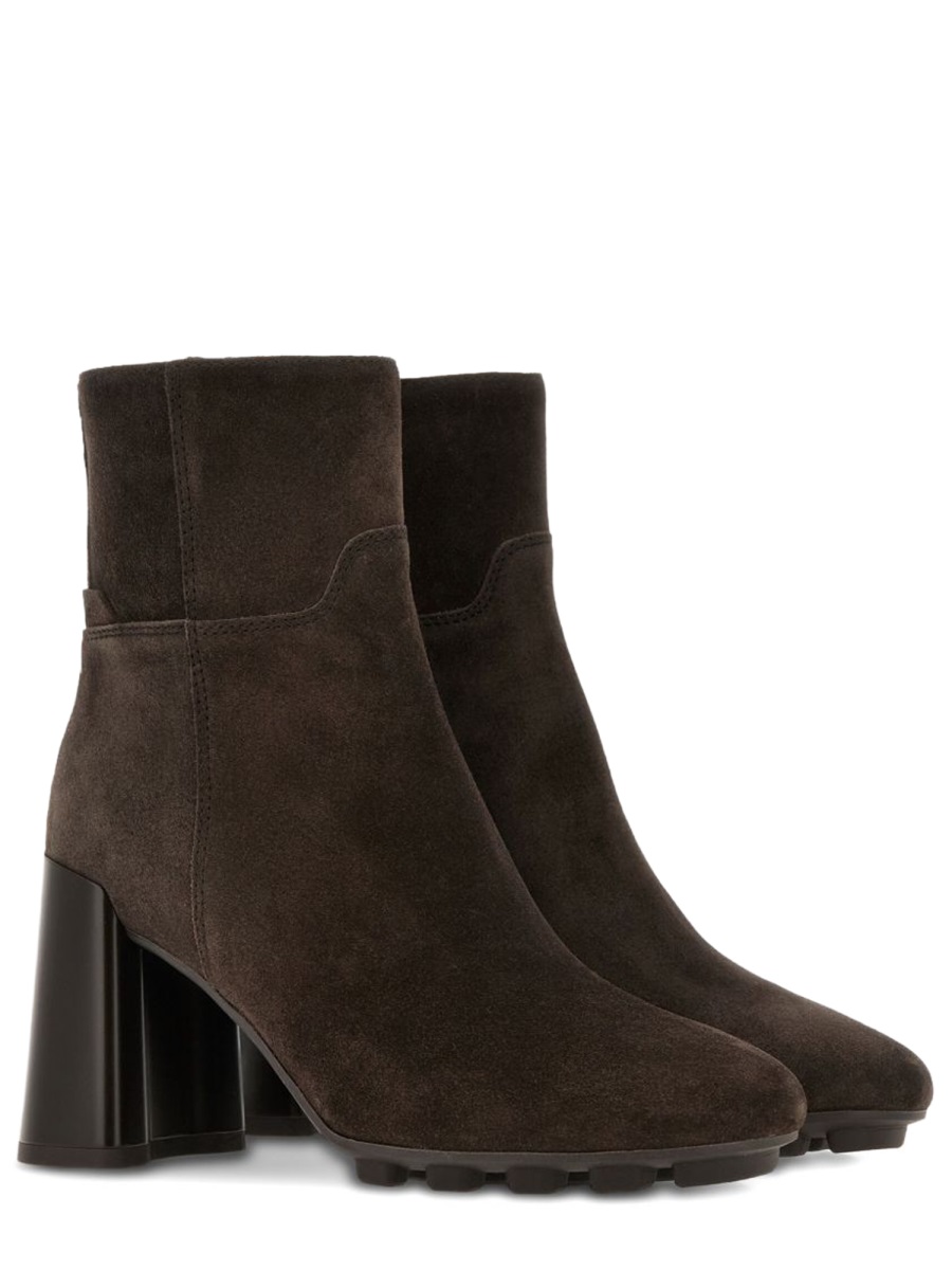 Ankle Boots with Rounded Toe and Side Zipper Closure
