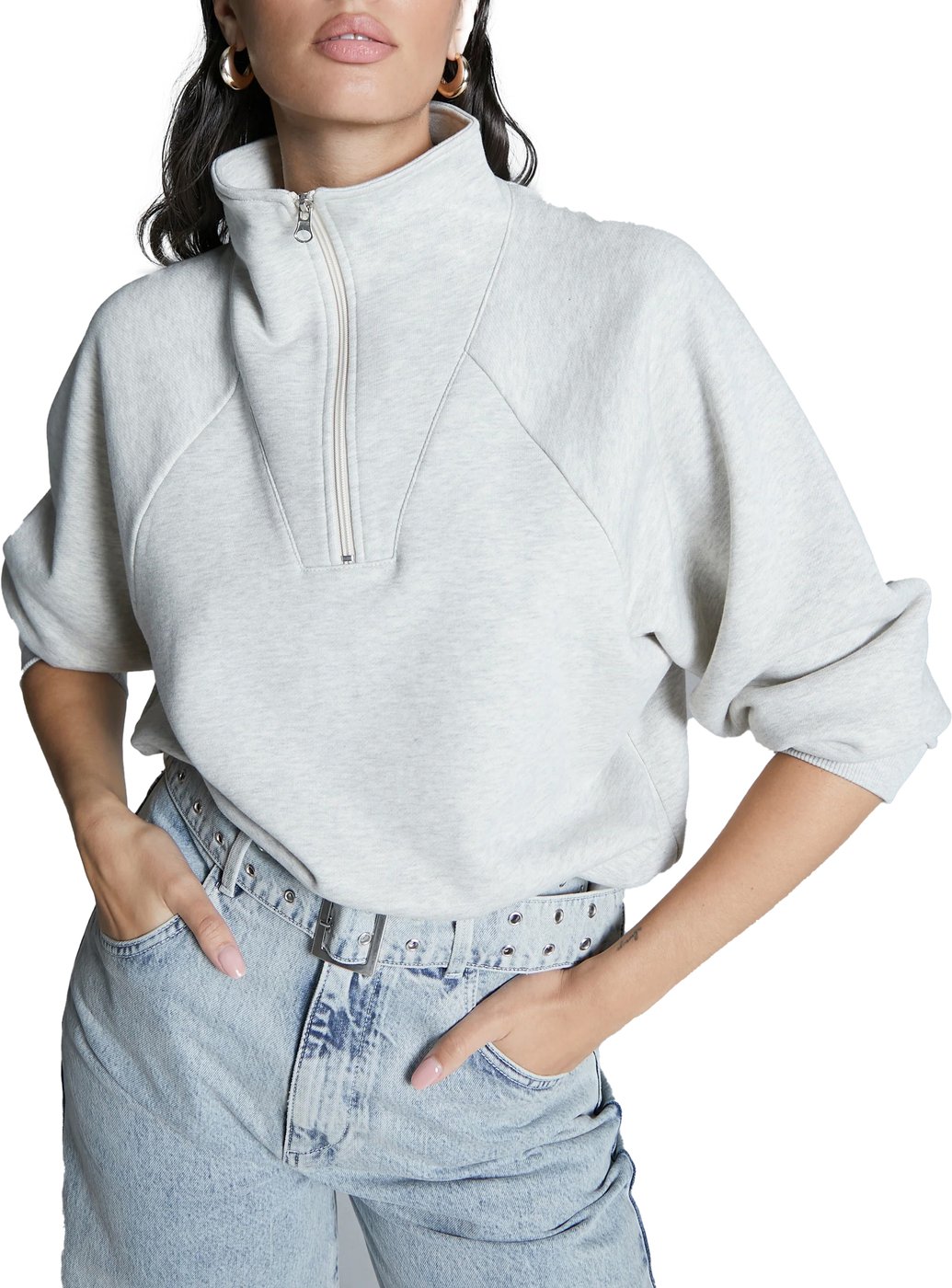 Sweater with zip melange