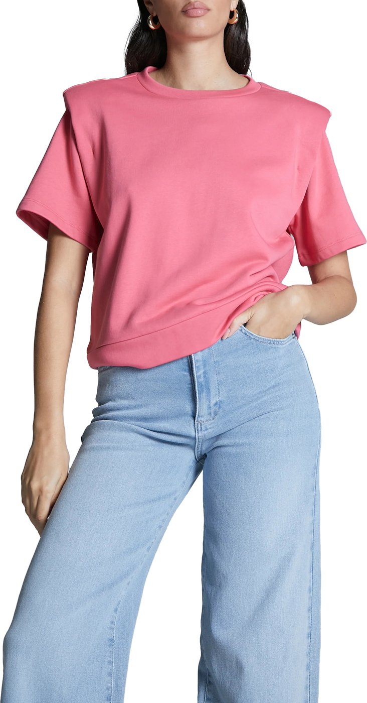 Short sleeves sweater with should