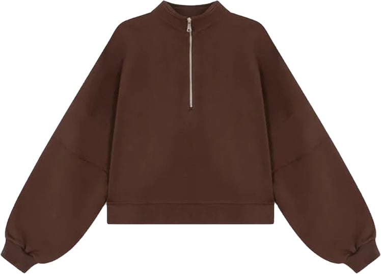 sweater rits bruin