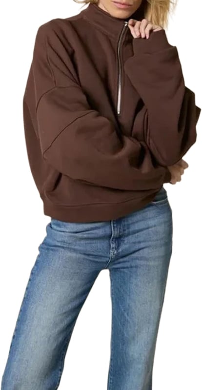 sweater rits bruin