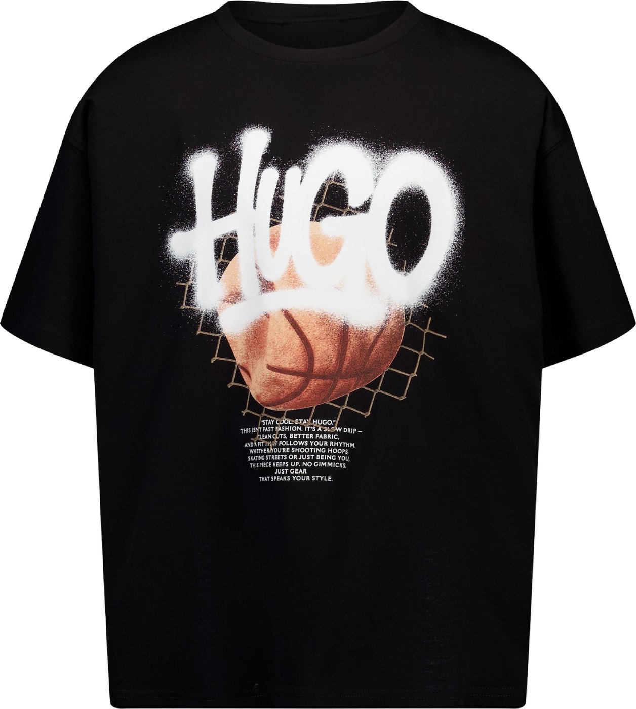 HUGO Kinder Jongens T-Shirt In Zwart