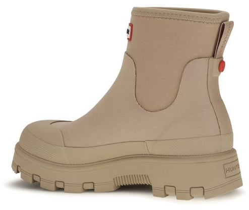 Hunter Beige Rubber Chelsea Boots