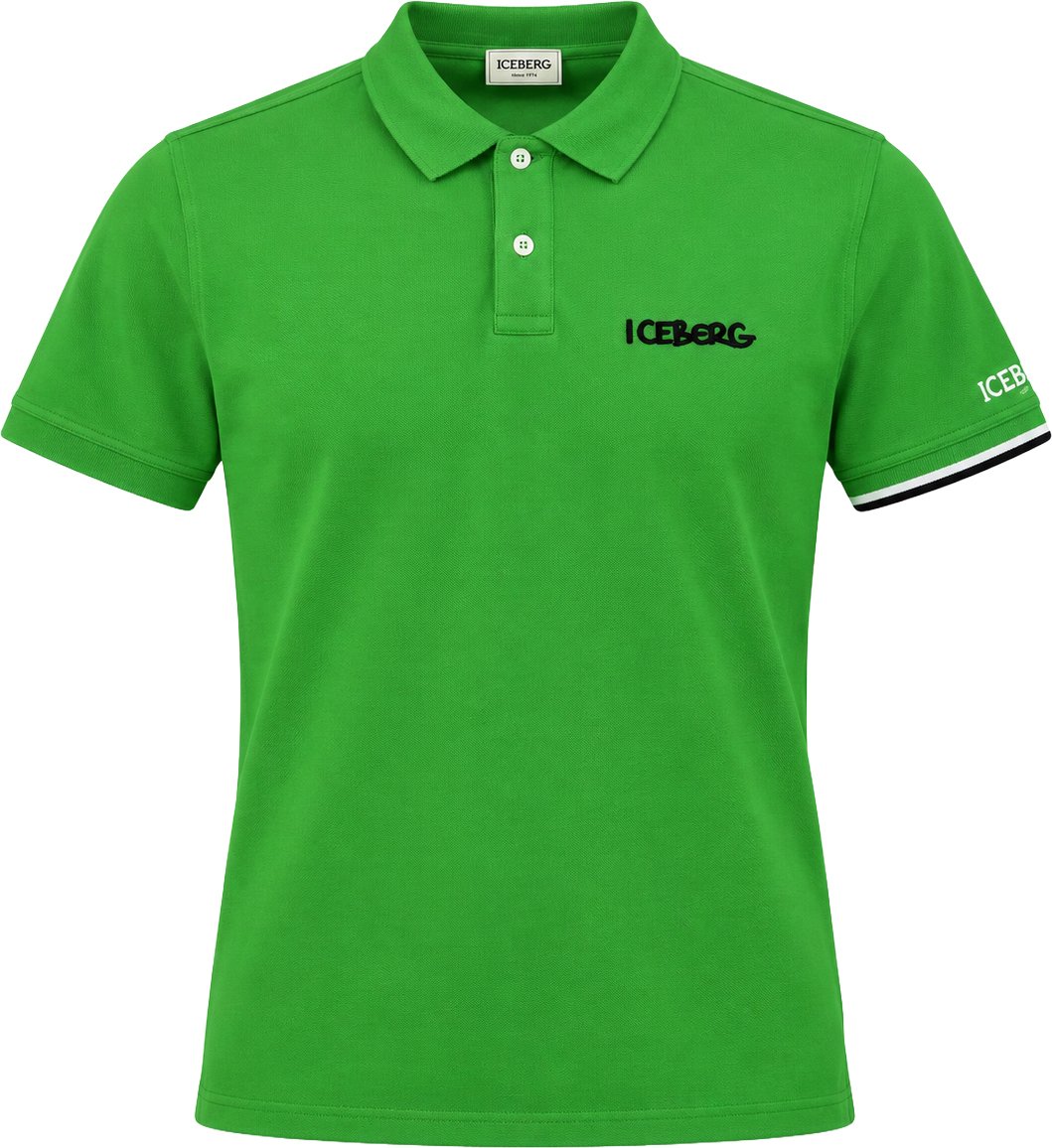 Iceberg Green Cotton Men Polo Shirt