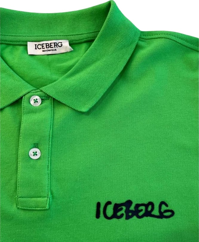 Iceberg Green Cotton Men Polo Shirt
