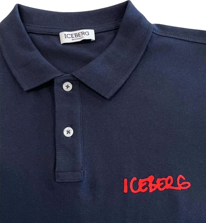 Iceberg Blue Cotton Men Polo Shirt