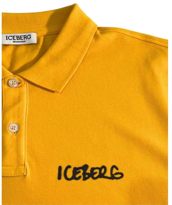 Iceberg Yellow Cotton Men Polo Shirt