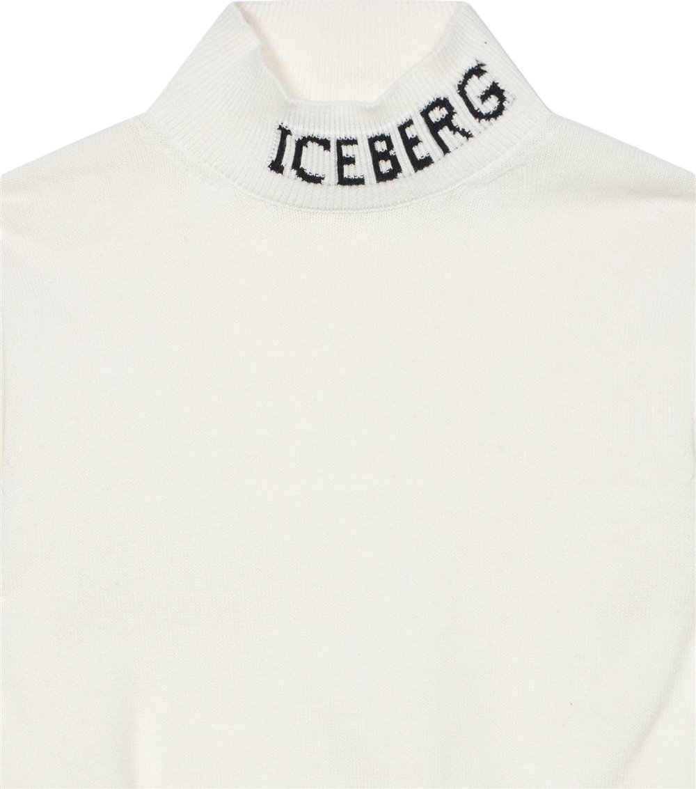 Boys' turtleneck sweater with optical white logo