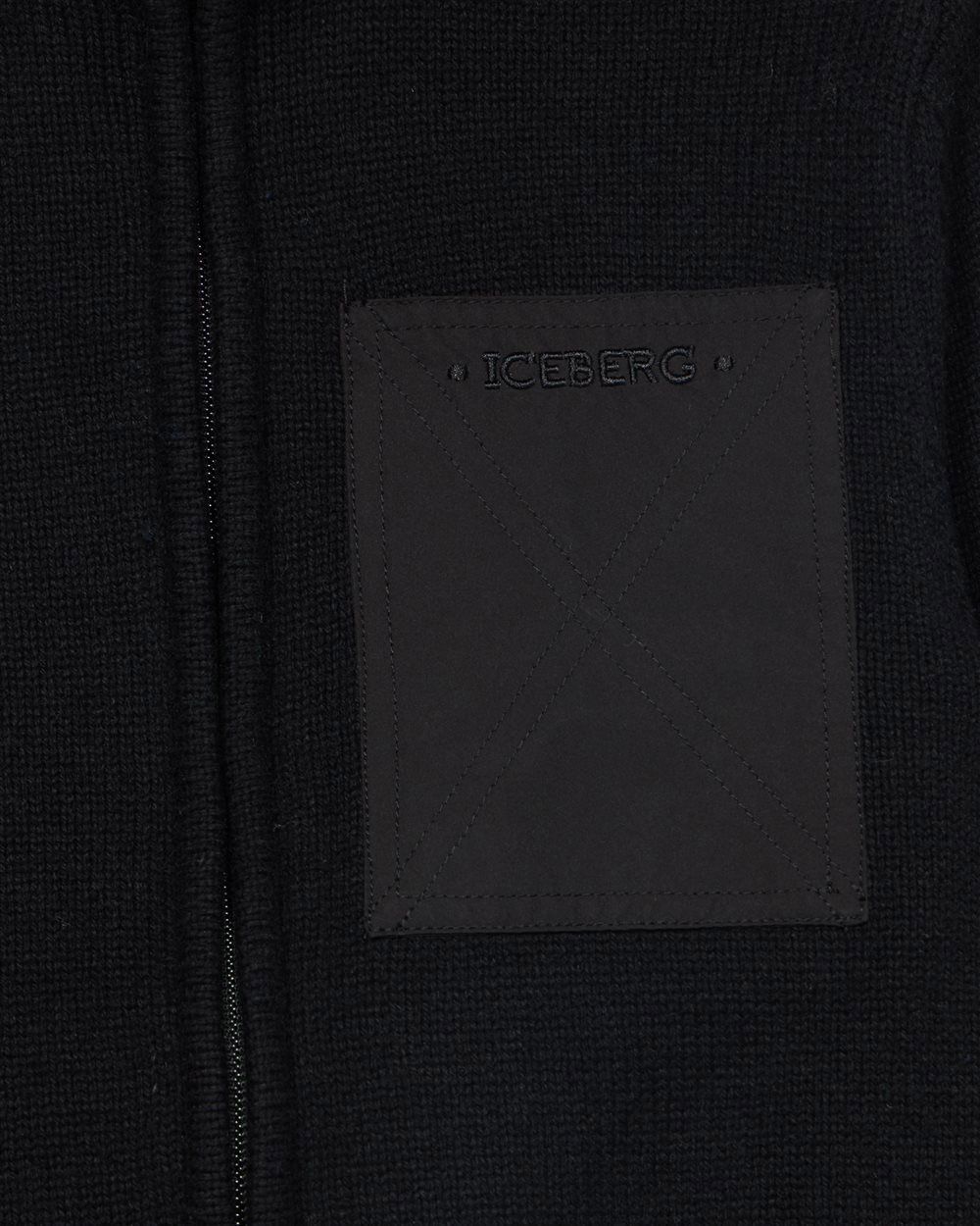 Boys' zip-up cardigan with black nylon pocket