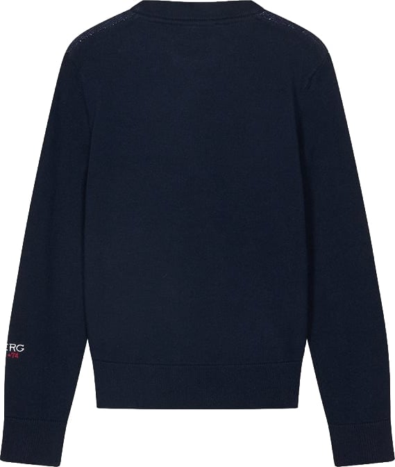 Boys' navy blue crew-neck sweater with Snoopy graphic