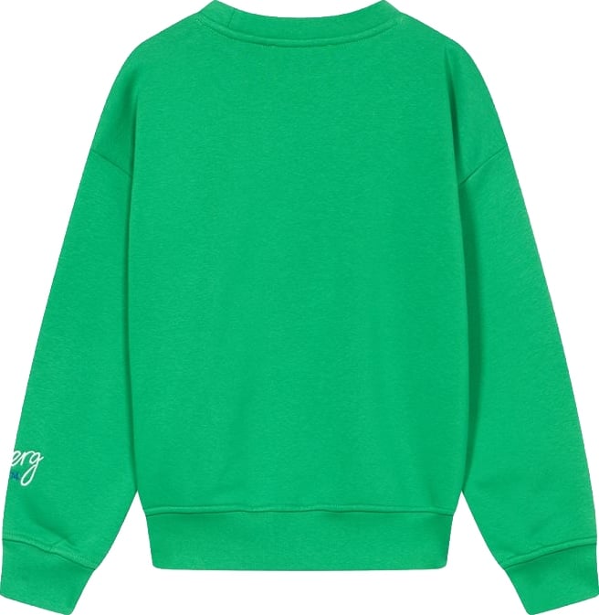 Boys' lettuce-green crew-neck sweatshirt with food graphic