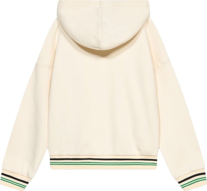 Boys' cream hoodie with maxi logo
