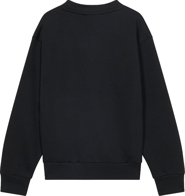 Boys' black crew-neck sweatshirt with multicolour logo