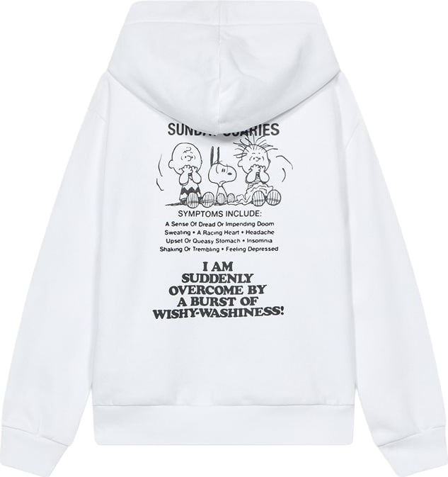 Boys' white hoodie with Extrovert graphic