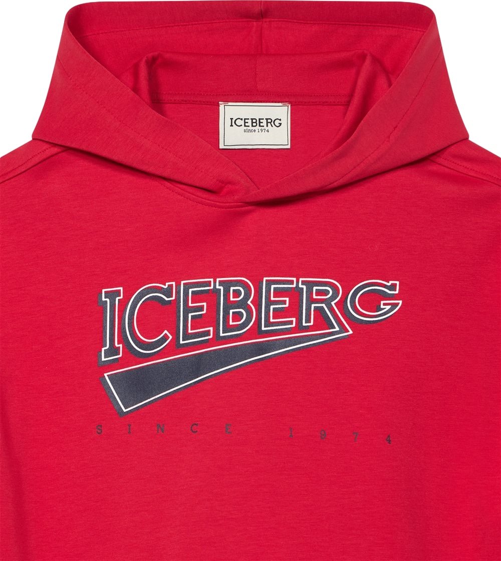 Boys' red hoodie with racing graphics