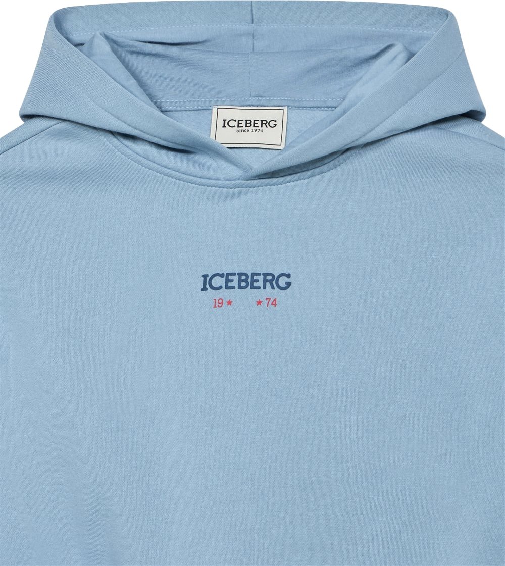 Boys' light blue hoodie with Iceberg logo