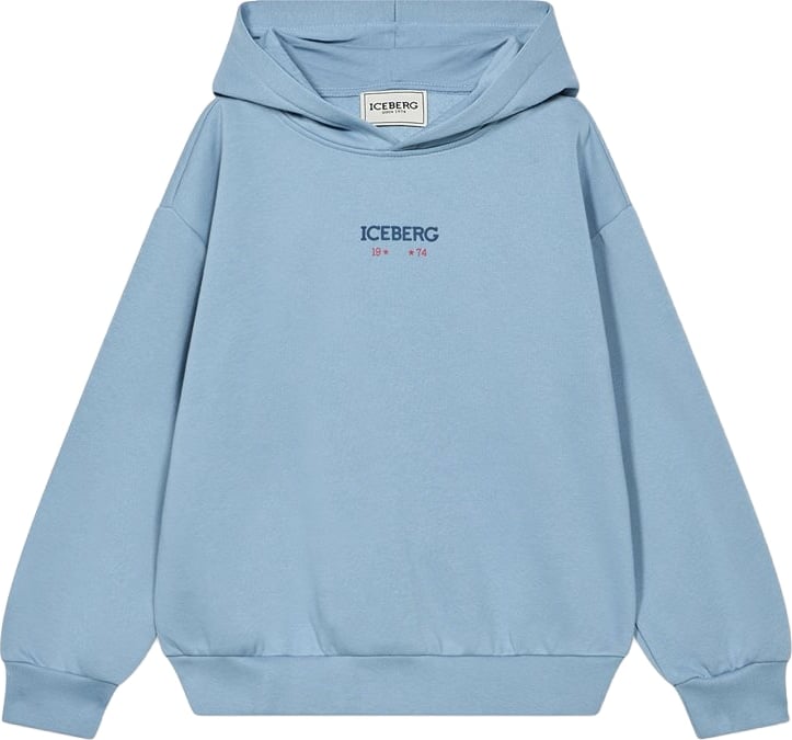 Boys' light blue hoodie with Iceberg logo