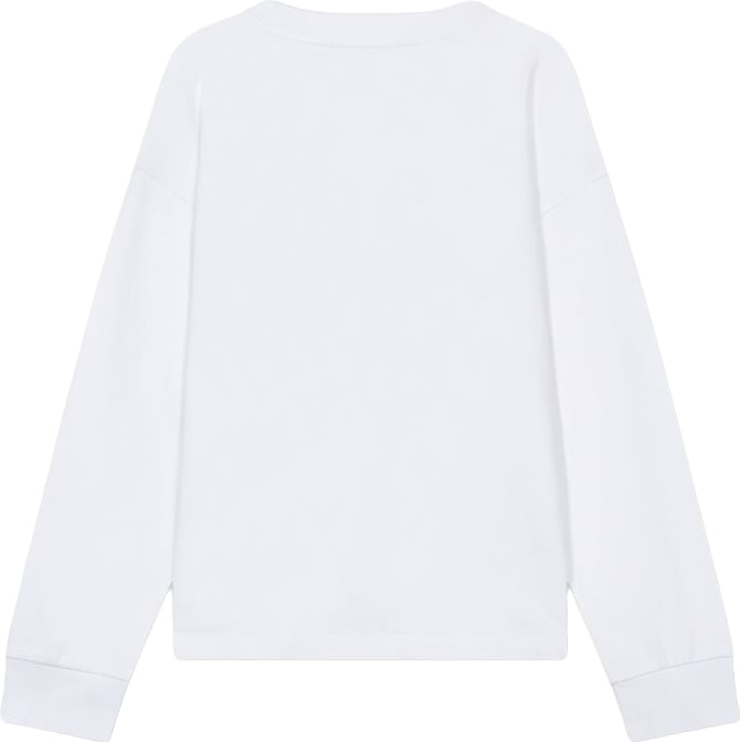 Boys' white long-sleeved T-shirt with nylon pocket