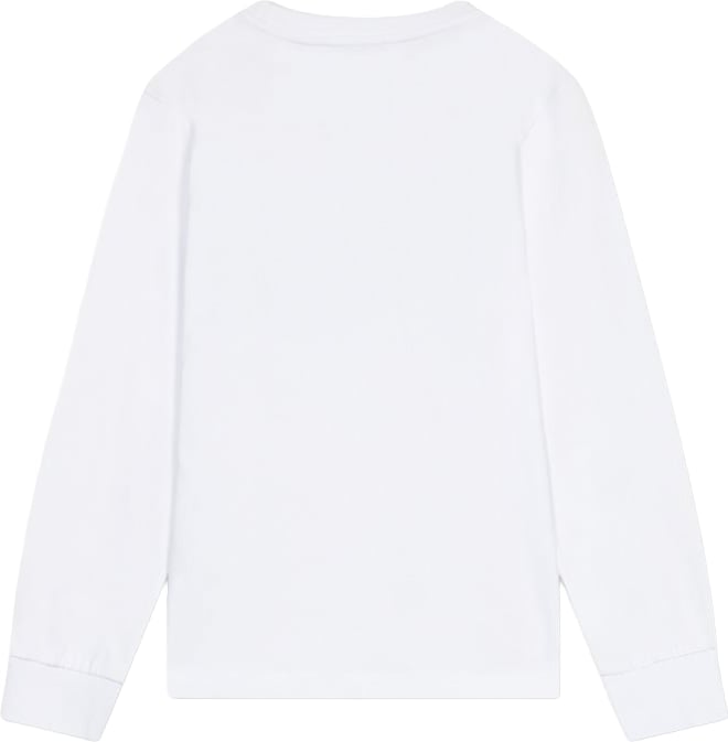 Boys' white long-sleeved T-shirt with collage graphic