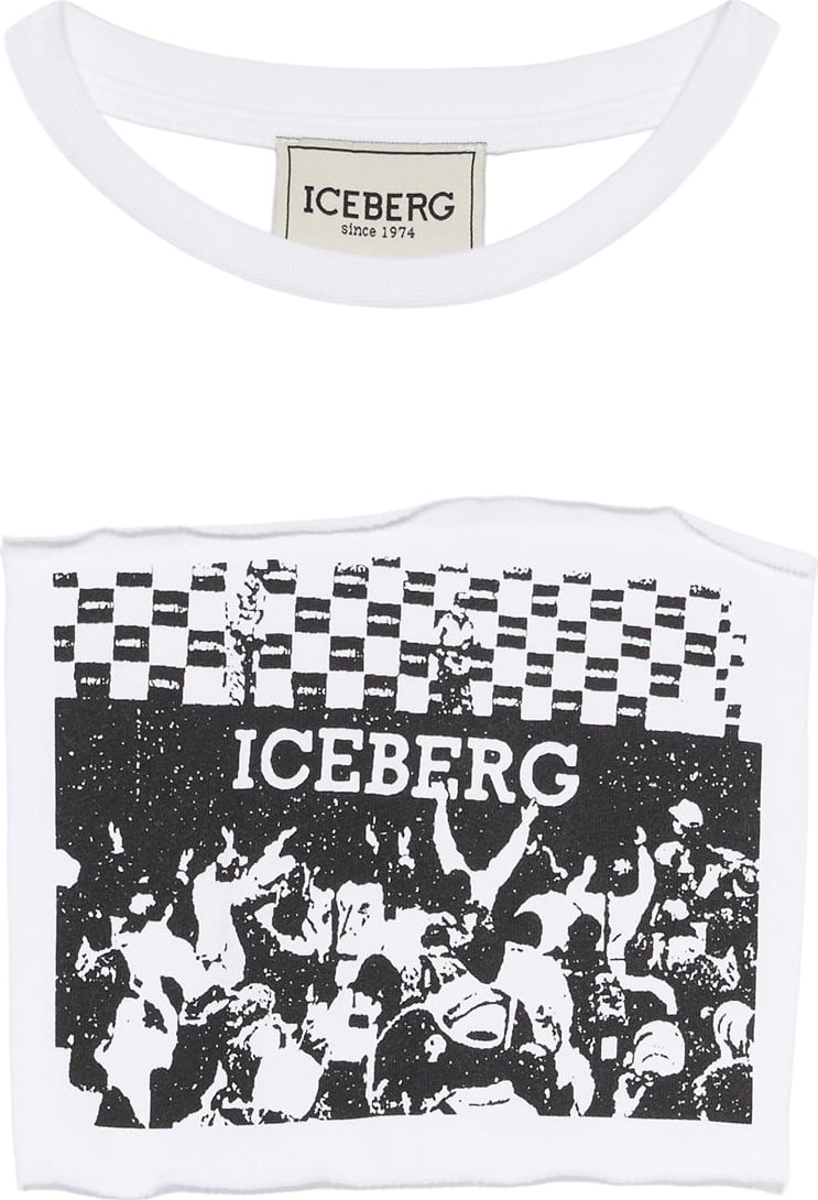 Boys' white long-sleeved T-shirt with collage graphic