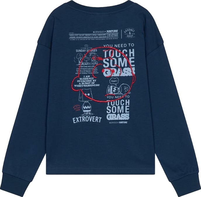 Boys' navy blue long-sleeved T-shirt with Iceberg logo