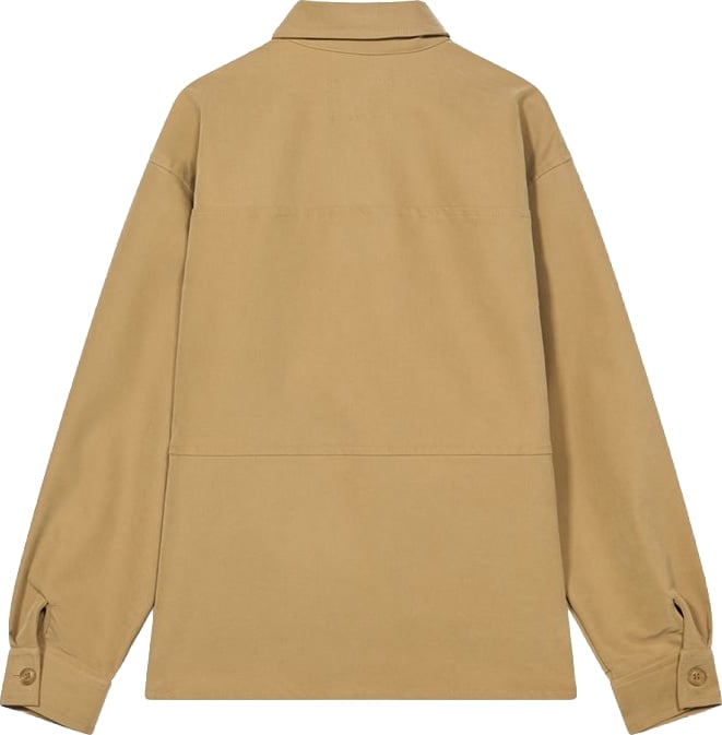 Boys' beige shirt jacket with patch pocket