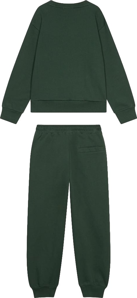 Boys' dark green sweatshirt and trousers tracksuit set
