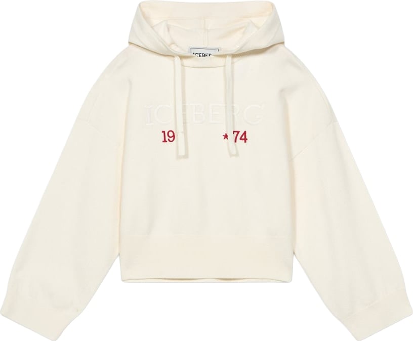 Girls' cream cropped hoodie