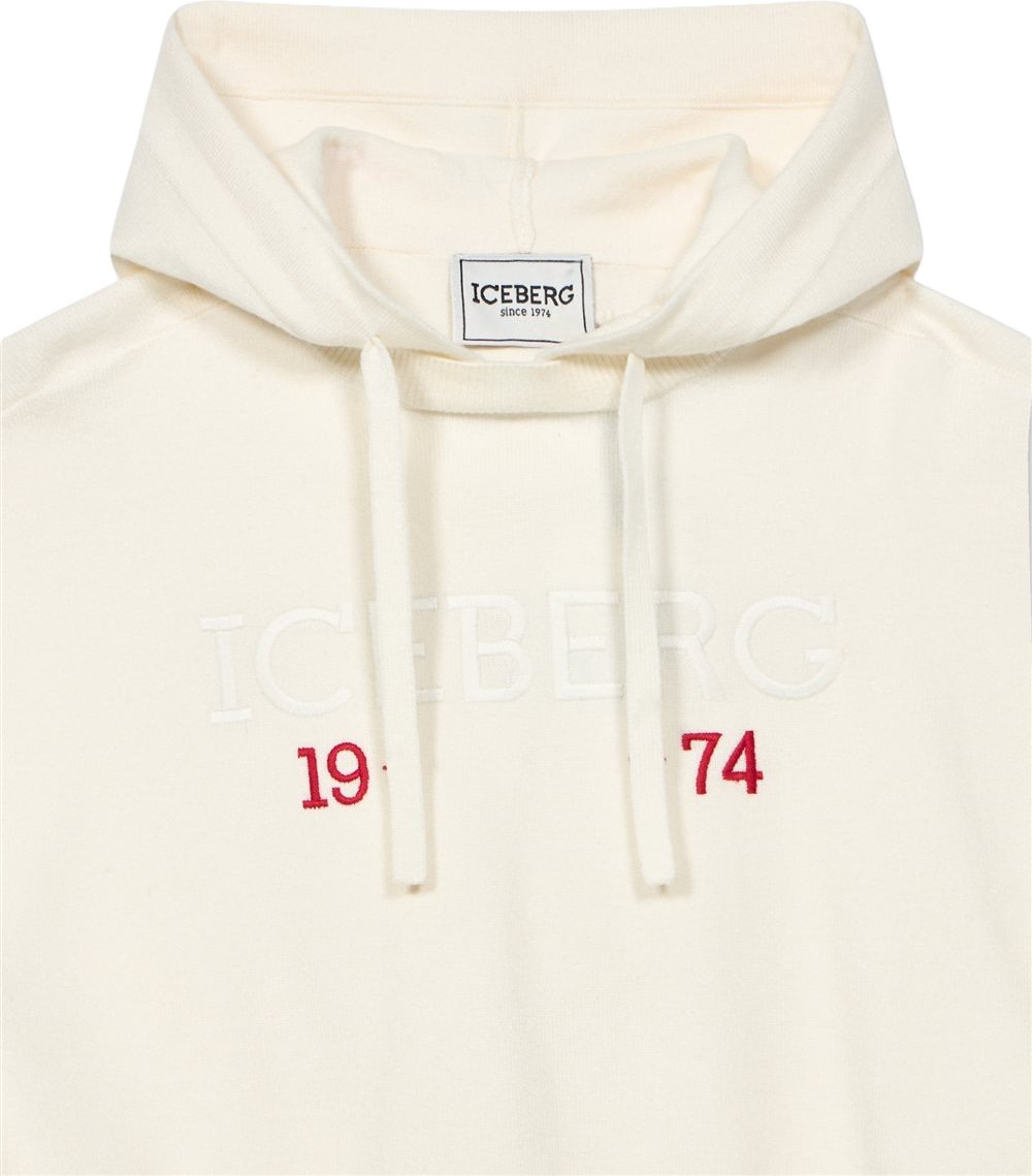 Girls' cream cropped hoodie
