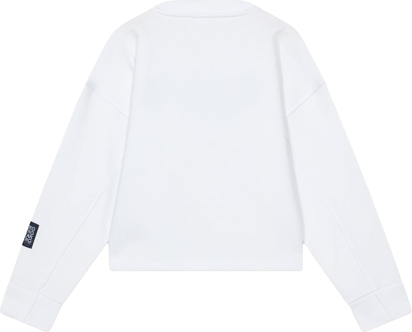 Girls' white crew-neck sweatshirt with Iceberg logo