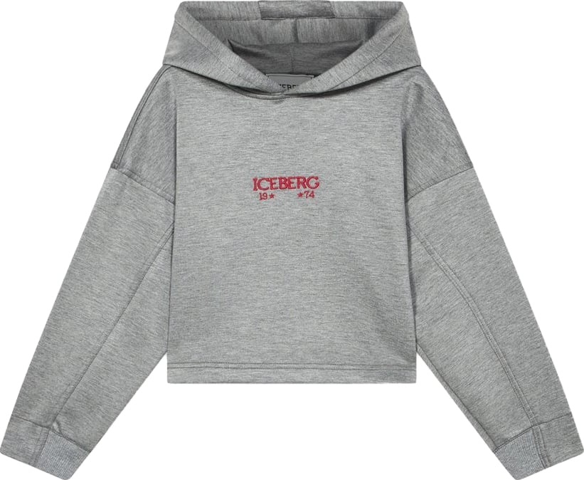 Girls' grey hoodie with Iceberg logo