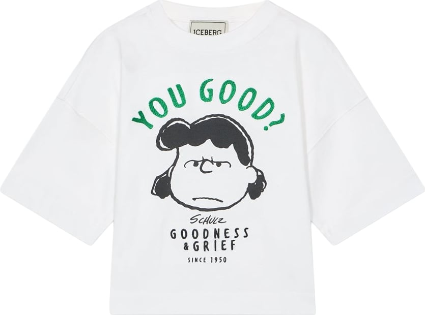 Girls' white T-shirt with Lucy graphic